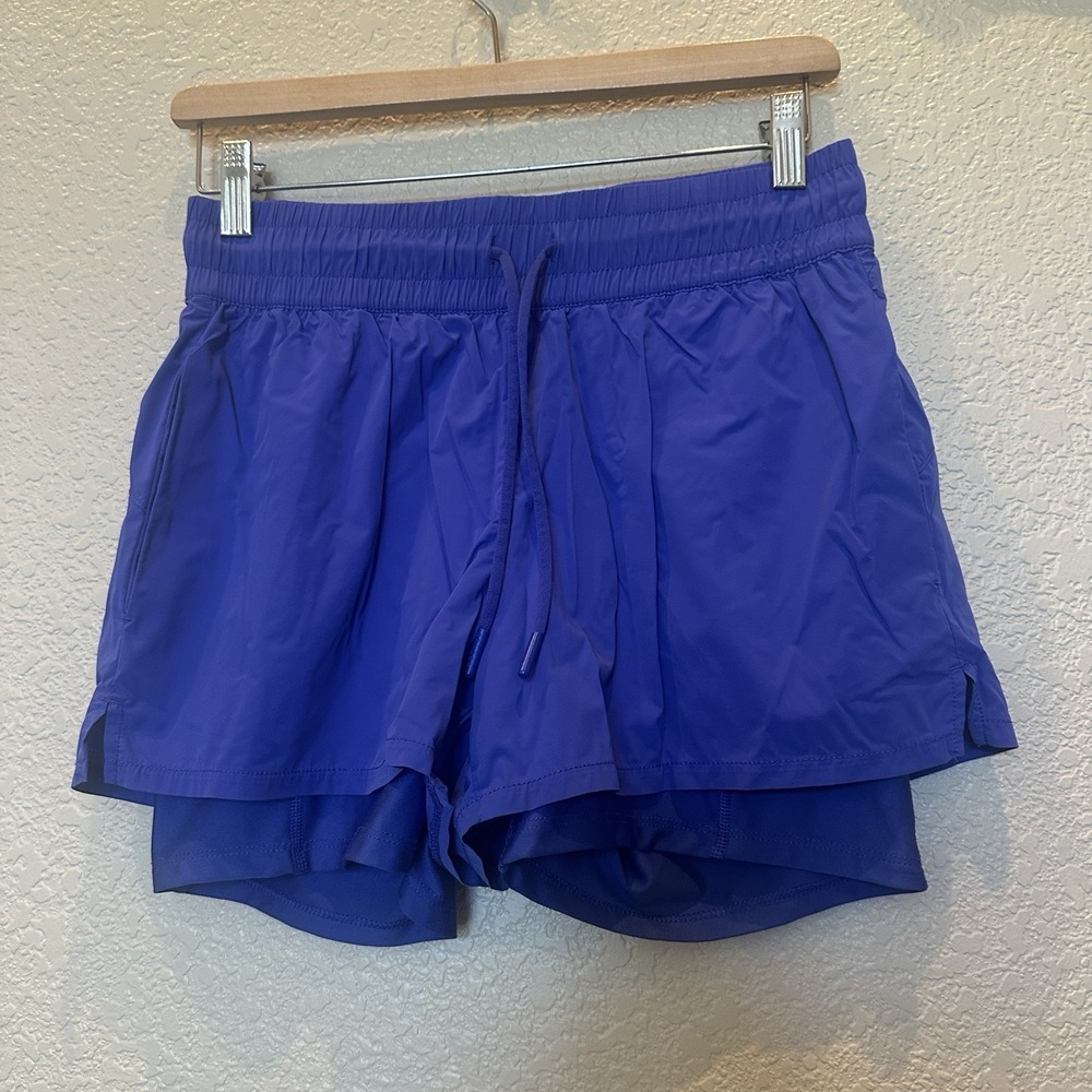 Spyder Shorts Womens Small Purple 4.5 In Lined Running Athletic Drawstring